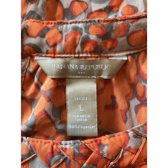 Banana Republic Orange Sleeveless Tank‎ Top Cami Braided Trim SZ:LP EUC - Picture 4 of 7